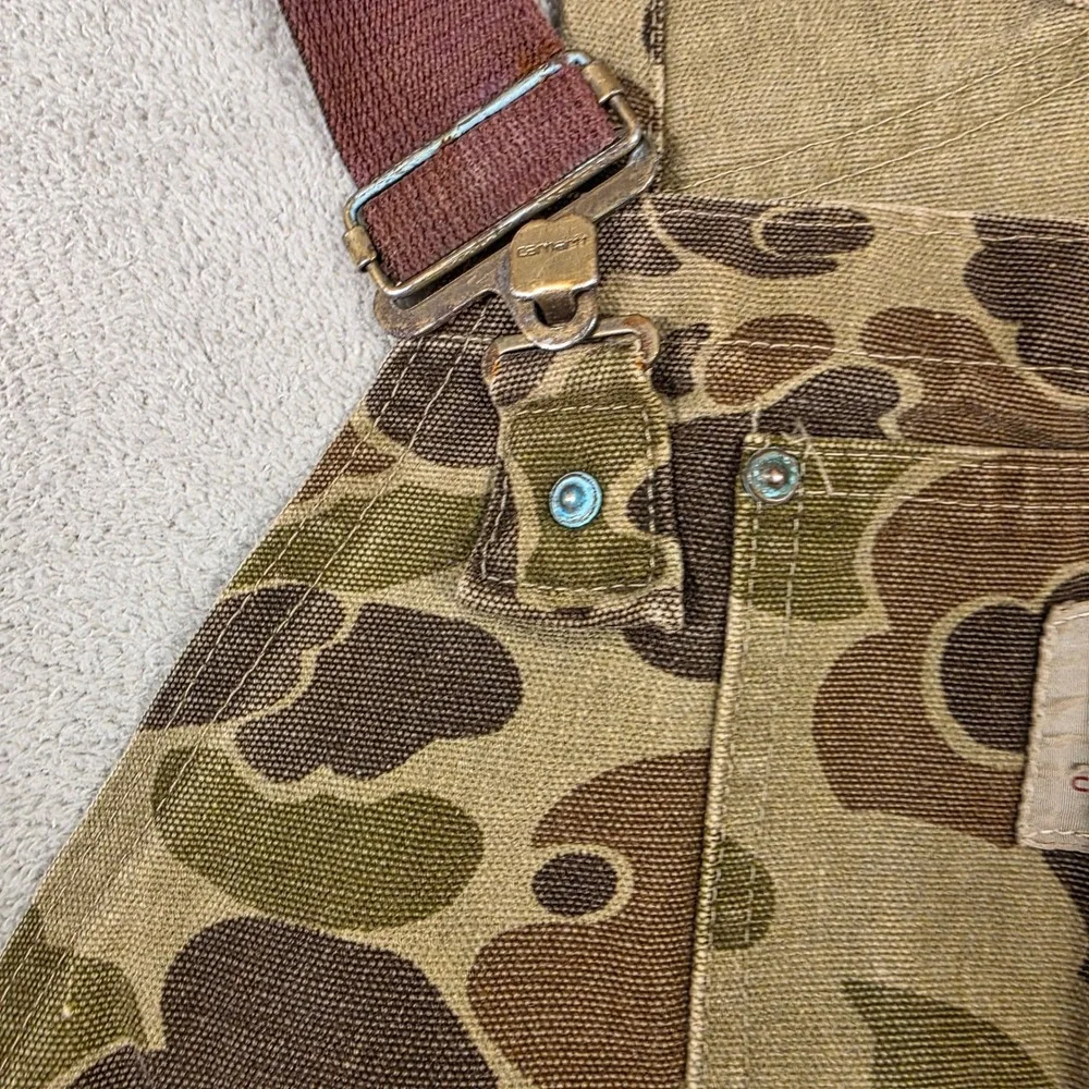 Carhartt Overalls Men 42x28 Camo Duck Canvas Distressed Vintage Workwear Hunting
